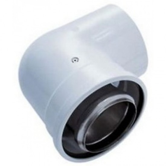 Imagine sugestiva Cot admisie/evacuare gaze arse, coaxial, pentru centrale in condensare, Groppalli D=60/100 mm, 90 grade (11009)