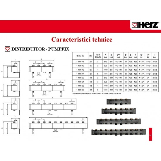 Distribuitor pentru 2 grupuri de pompare Herz PUMPFIX DN 25 (1450111) imagine