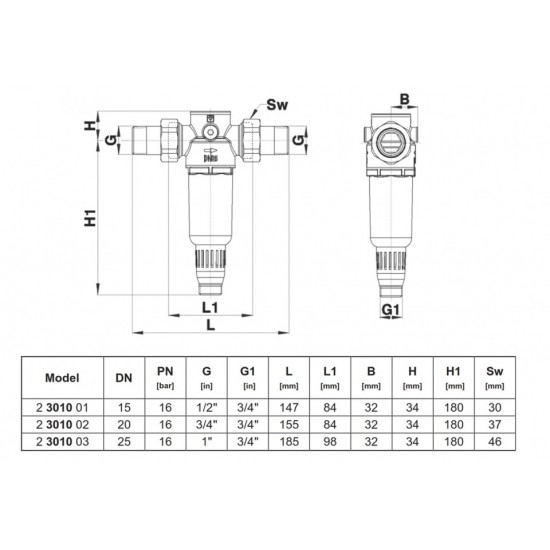 Filtru pentru apa potabila Herz, DN 20, PN 16 (2301002) imagine Filtru pentru apa potabila Herz, DN 20, PN 16 (2301002) imagine