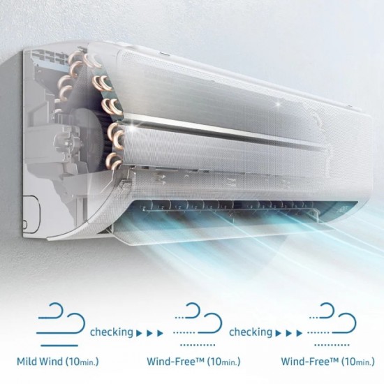 Aparat aer conditionat Samsung WindFree Comfort, 12000 BTU, A++/A+, R32, Inverter, filtru Easy Filter Plus, AI Auto Confort, Wi-Fi