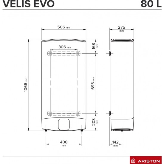 Imagine Boiler electric Ariston VELIS EVO 80 EU (3626146) Boiler electric Ariston VELIS EVO 80 EU (3626146) imagine detaliata.
