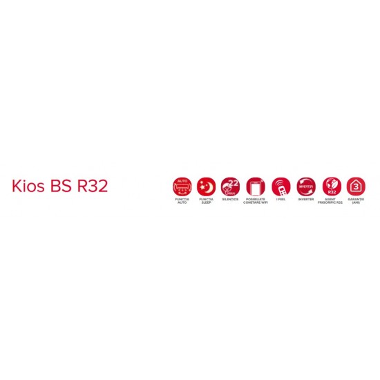 Aparat aer conditionat Ariston KIOS NET BS 25, 9000 BTU, A++/A+, Wi-Fi, R32, i-Feel, ECO, Auto-curatare, 2D/3D Inverter Aparat aer conditionat Ariston KIOS NET BS 25, 9000 BTU, A++/A+, Wi-Fi, R32, i-Feel, ECO, Auto-curatare, 2D/3D Inverter