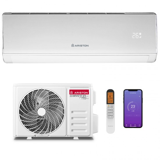 Aparat aer conditionat Ariston KIOS NET BS 35, 12000 BTU, A++/A+, Wi-Fi, R32, i-Feel, ECO, Auto-curatare, 2D/3D Inverter Aparat aer conditionat Ariston KIOS NET BS 35, 12000 BTU, A++/A+, Wi-Fi, R32, i-Feel, ECO, Auto-curatare, 2D/3D Inverter