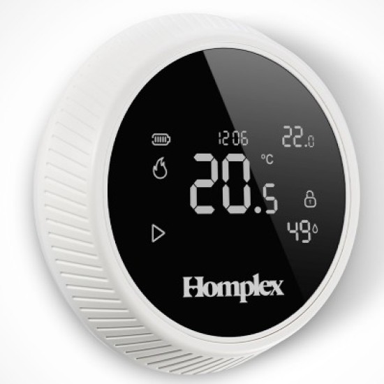 Termostat ambiental wireless, programabil, inteligent, conectare internet Wi-Fi, Homplex NX1, alb